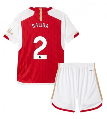 Arsenal William Saliba #2 Replika Babytøj Hjemmebanesæt Børn 2023-24 Kortærmet (+ Korte bukser)